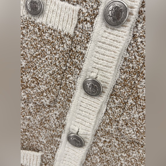 Veronica Beard Kaufman Knit Jacket In Ivory Brown Size XS Cardigan - Picture 4 of 12